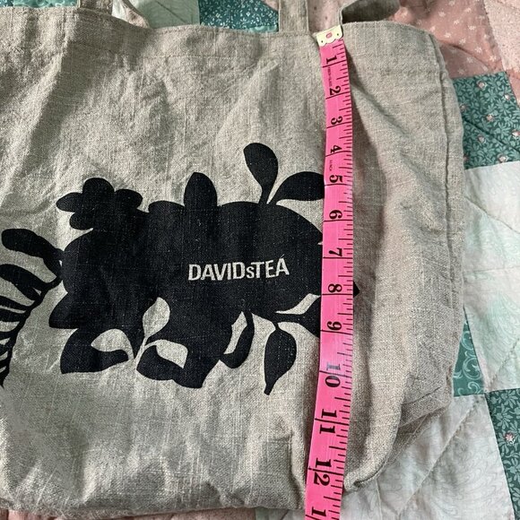 David's Tea Tote Bag Reusable Shopper Shoulder Bag Floral Canvas - Picture 5 of 7